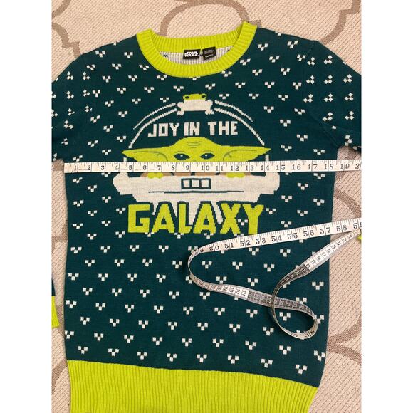 Star Wars Christmas Yoda Joy In The Galaxy Green Holiday Sweater, size small - Picture 5 of 9